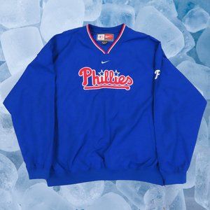 Vintage Nike Team Philadelphia Phillies Pullover Windbreaker Jacket Mens XXL